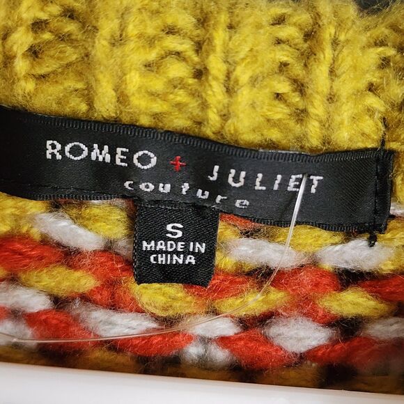 Romeo + Juliet Couture Sweater Striped Long Sleeve Small Chunky Knit Oversized - Picture 4 of 6